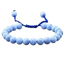 Certified Blue Lace Agate Bracelet for Women Men with Healing Crystal and Reiki Stone - Beautiful Gemstone Adjustable Beaded Bracelet for Balance, Harmony &amp; Positive Energy