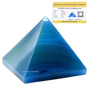 certified blue onyx pyramid - 234 inch crystal pyramid for positive energy vastu reiki feng shui and chakra healing energy balancing