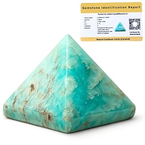 certified caribbean calcite pyramid - 1534 inch crystal pyramid for positive energy vastu reiki feng shui and chakra healing energy balancing