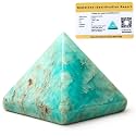 Certified Caribbean Calcite Pyramid - 2" Inch Crystal Pyramid for Positive Energy, Vastu, Reiki, Feng Shui and Chakra Healing Energy Balancing