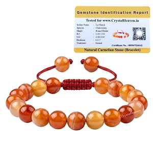 certified carnelian bracelet for women men with healing crystal and reiki stone - beautiful gemstone adjustable beaded bracelet for balance harmony amp positive energy