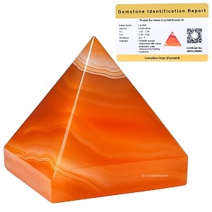 certified carnelian onyx pyramid - 234 inch crystal pyramid for positive energy vastu reiki feng shui and chakra healing energy balancing
