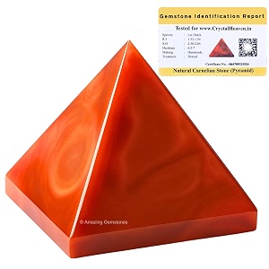 certified carnelian pyramid - 234 inch crystal pyramid for positive energy vastu reiki feng shui and chakra healing energy balancing