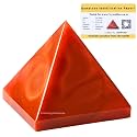 Certified Carnelian Pyramid - 2" Inch Crystal Pyramid for Positive Energy, Vastu, Reiki, Feng Shui and Chakra Healing Energy Balancing