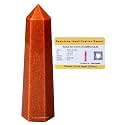 Certified Carrot Jasper Crystal Tower Obelisk Point For Chakra, Healing And Balancing - Aaa Grade Original Certified Gemstone Agate For Reiki Meditation Yoga Spiritual (2-3 Inches)
