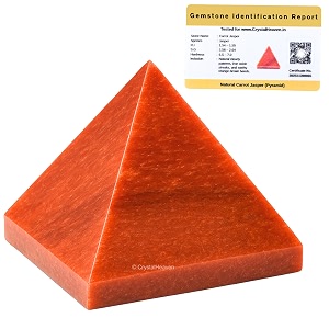 certified carrot jasper pyramid - 234 inch crystal pyramid for positive energy vastu reiki feng shui and chakra healing energy balancing