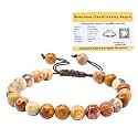 Certified Crazy Lace Agate Bracelet for Women Men with Healing Crystal and Reiki Stone - Beautiful Gemstone Adjustable Beaded Bracelet for Balance, Harmony &amp; Positive Energy