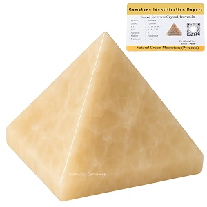 certified cream moonstone pyramid - 234 inch crystal pyramid for positive energy vastu reiki feng shui and chakra healing energy balancing