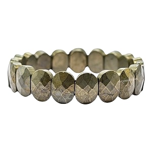 crystal heaven women39s crystal br for reiki healing elastic pyrite rectangle