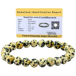 certified dalmatian jasper bracelet for women men with healing crystal and reiki stone - beautiful gemstone beaded bracelet for balance harmony amp positive energy