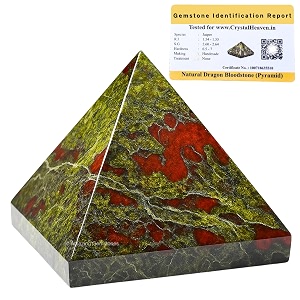 certified dragon bloodstone pyramid - 1534 inch crystal pyramid for positive energy vastu reiki feng shui and chakra healing energy balancing