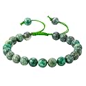 Certified Emerald Bracelet for Women Men with Healing Crystal and Reiki Stone - Beautiful Gemstone Adjustable Beaded Bracelet for Balance, Harmony &amp; Positive Energy