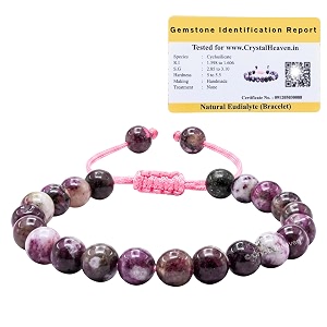 certified eudialyte bracelet for women men with healing crystal and reiki stone - beautiful gemstone adjustable beaded bracelet for balance harmony amp positive energy