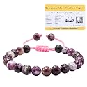 Certified Eudialyte Bracelet for Women Men with Healing Crystal and Reiki Stone - Beautiful Gemstone Adjustable Beaded Bracelet for Balance, Harmony &amp; Positive Energy