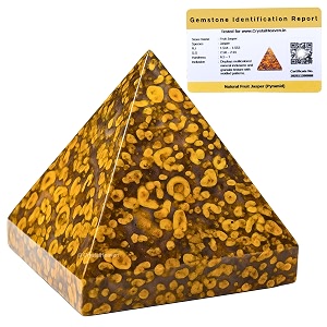 certified fruit jasper pyramid - 1534 inch crystal pyramid for positive energy vastu reiki feng shui and chakra healing energy balancing