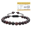 Certified Garnet in Arfvedsonite Bracelet for Women Men with Healing Crystal and Reiki Stone - Beautiful Gemstone Adjustable Beaded Bracelet for Balance, Harmony &amp; Positive Energy