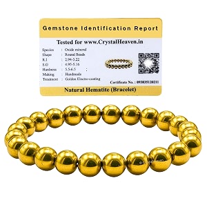 certified golden hematite bracelet for women men with healing crystal and reiki stone - beautiful gemstone beaded bracelet for balance harmony amp positive energy