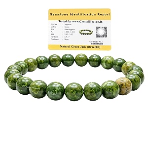certified green jade bracelet for women men with healing crystal and reiki stone - beautiful gemstone beaded bracelet for balance harmony amp positive energy
