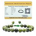 Certified Green Jade Bracelet for Women Men with Healing Crystal