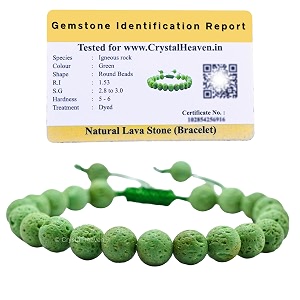 certified green lava stone bracelet for women men with healing crystal and reiki stone - beautiful gemstone adjustable beaded bracelet for balance harmony amp positive energy