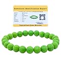 Certified Green Lava Stone Bracelet for Women Men with Healing Crystal and Reiki Stone - Beautiful Gemstone Beaded Bracelet for Balance, Harmony & Positive Energy
