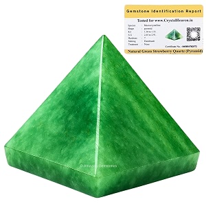certified green strawberry quartz pyramid - 1534 inch crystal pyramid for positive energy vastu reiki feng shui and chakra healing energy balancing