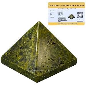 certified green tourmaline in matrix pyramid - 1534 inch crystal pyramid for positive energy vastu reiki feng shui and chakra healing energy balancing