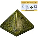 Certified Green Tourmaline in Matrix Pyramid - 1.5" Inch Crystal Pyramid for Positive Energy, Vastu, Reiki, Feng Shui and Chakra Healing Energy Balancing