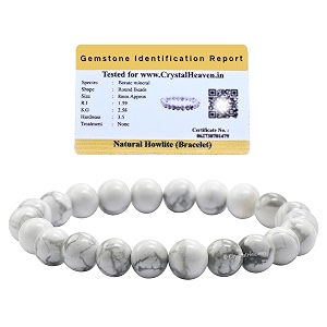certified howlite bracelet for women men with healing crystal and reiki stone - beautiful gemstone beaded bracelet for balance harmony amp positive energy
