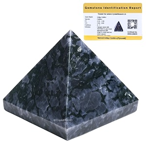 certified indigo gabbro pyramid - 1534 inch crystal pyramid for positive energy vastu reiki feng shui and chakra healing energy balancing