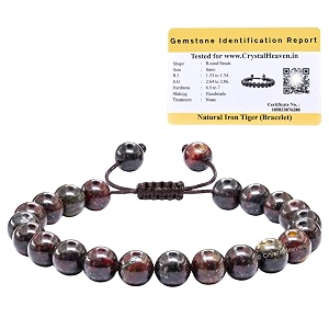 certified iron tiger eye bracelet for women men with healing crystal and reiki stone - beautiful gemstone adjustable beaded bracelet for balance harmony amp positive energy