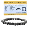 Certified Karungali Bracelet Original for Men Women - Black Ebony Wood Bracelet - Original and Natural Karukali Malai for Men Women Pooja Supplies (6mm Beads, Elastic)