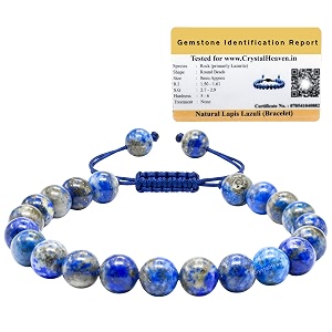 certified lapis lazuli bracelet for women men with healing crystal
