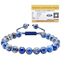 Certified Lapis Lazuli Bracelet for Women Men with Healing Crystal