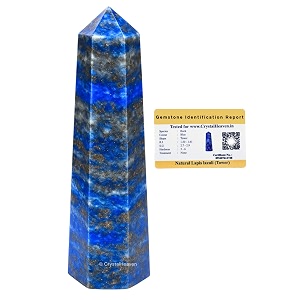 certified lapis lazuli crystal tower obelisk point for chakra