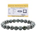 Certified Larvikite Bracelet for Women Men with Healing Crystal and Reiki Stone - Beautiful Gemstone Beaded Bracelet for Balance, Harmony &amp; Positive Energy