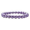 Certified Lavender Pearl Bracelet for Women Men with Healing Crystal and Reiki Stone - Beautiful Pearl Beaded Bracelet for Balance, Harmony &amp; Positive Energy