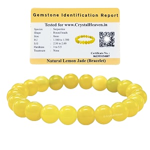 certified lemon jade bracelet for women men with healing crystal and reiki stone - beautiful gemstone beaded bracelet for balance harmony amp positive energy