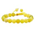 Certified Lemon Jade Bracelet for Women Men with Healing Crystal and Reiki Stone - Beautiful Gemstone Adjustable Beaded Bracelet for Balance, Harmony &amp; Positive Energy