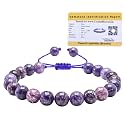Certified Lepidolite Bracelet for Women Men with Healing Crystal and Reiki Stone - Beautiful Gemstone Adjustable Beaded Bracelet for Balance, Harmony &amp; Positive Energy