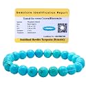 Certified Magnesite Turquoise Bracelet for Women Men with Healing Crystal