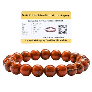 certified mahogany obsidian bracelet for women men with healing crystal and reiki stone - beautiful gemstone beaded bracelet for balance harmony amp positive energy