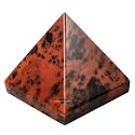 Certified Mahogany Obsidian Pyramid - 1.5" Inch Crystal Pyramid for Positive Energy, Vastu, Reiki, Feng Shui and Chakra Healing Energy Balancing
