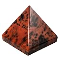 Certified Mahogany Obsidian Pyramid - 2" Inch Crystal Pyramid for Positive Energy, Vastu, Reiki, Feng Shui and Chakra Healing Energy Balancing