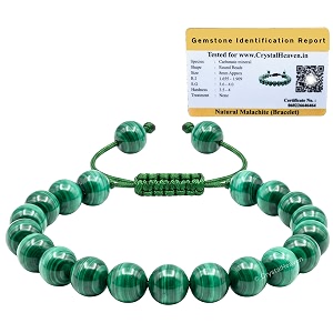 certified malachite bracelet for women men with healing crystal and reiki stone - beautiful gemstone adjustable beaded bracelet for balance harmony amp positive energy