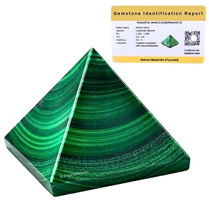 certified malachite pyramid - 234 inch crystal pyramid for positive energy vastu reiki feng shui and chakra healing energy balancing