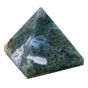 Certified Moss Agate Pyramid - 1.5" Inch Crystal Pyramid for Positive Energy, Vastu, Reiki, Feng Shui and Chakra Healing Energy Balancing