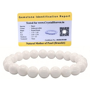 certified mother of pearl bracelet for women men with healing crystal