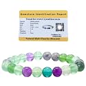 Certified Multi Fluorite Bracelet for Women Men with Healing Crystal