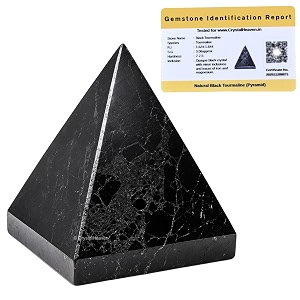 certified natural black tourmaline pyramid - 234 inch crystal pyramid for positive energy vastu reiki feng shui and chakra healing energy balancing